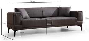 Sofá-Cama 3 Lugares Horizon – Cinzento Escuro – 230x95x77 cm