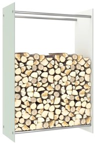 vidaXL Suporte para lenha 80x35x120 cm vidro branco