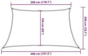 Para-sol estilo vela 160 g/m² 3/4x2 m PEAD amarelo