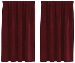 Cortinas Blackout vidaXL com fita superior 2 pcs Bordô Veludo