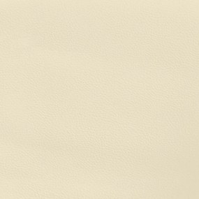 Estrutura de cama 90x200 cm couro artificial cor creme