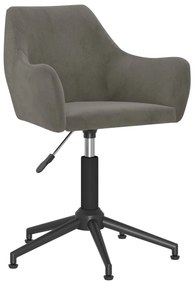 vidaXL Cadeira de escritório giratória veludo cinzento-escuro