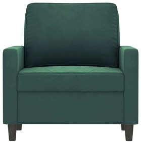 Poltrona 60 cm veludo verde-escuro