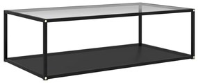 vidaXL Mesa de centro 120x60x35 cm vidro temperado transparente/preto