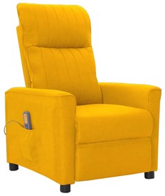 vidaXL Poltrona de massagens tecido amarelo