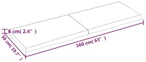 Tampo de mesa 160x50x(2-6) cm carvalho tratado castanho-escuro
