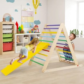Escada triangular dobrável de madeira para crianças dos 6 meses aos 6 anos para a casa e o quarto das crianças 122 x 71 x 110 cm Multicolorido
