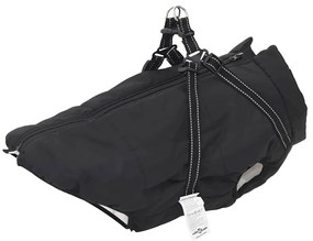 vidaXL Casaco para Cães com arnês Preto 4XL Velo e Poliéster