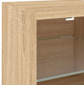 Móvel de parede p/ TV c/ luzes LED 30x28,5x30cm carvalho sonoma