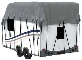 Caravan capa de telhado 500x300 cm tecido não tecido cinzento