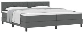 Cama Box Spring com Colchão Cinza Escuro 200x200 cm Tecido