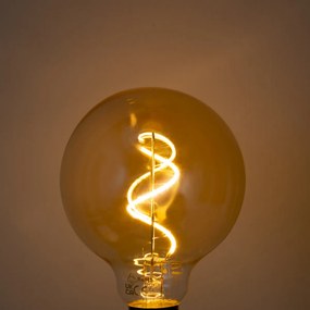 Lâmpada LED regulável E27 Filamento Espiral G95 Dourada 4W 270lm 2100K