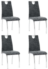 vidaXL Cadeiras de jantar 4 pcs couro artificial preto