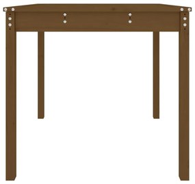 Mesa jardim 82,5x82,5x76cm madeira de pinho maciça castanho-mel