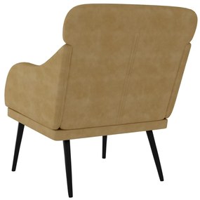 Cadeira com apoio de braços 63x76x80 cm veludo castanho