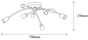 Candeeiro Chandelier Banana – Preto – 79 x 79 cm
