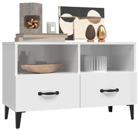 Móvel de TV 80x36x50 cm derivados de madeira branco brilhante