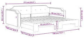 Sofá-cama com gavetão 90x190 cm tecido cinzento-claro