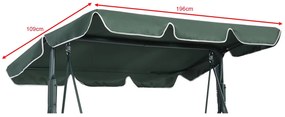 Toldo Tratamento impermeável para Pátio de Jardim Pátio Poliéster Verde-196 x 109 cm