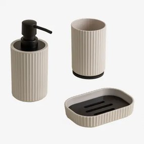 Conjunto De Banho Em Abs E Bambu Ozene Crema - Sklum
