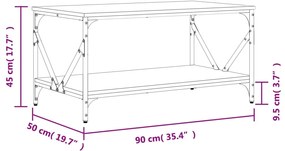 Mesa de centro 90x50x45 cm derivados madeira preto