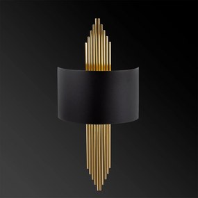 Candeeiro de Parede em Preto e Dourado – Gold – 75x10x22 cm