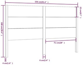 Cabeceira de cama 156x4x100 cm pinho maciço branco