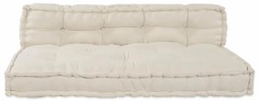Almofada de Sofá Pallet 2 pcs Creme tecido