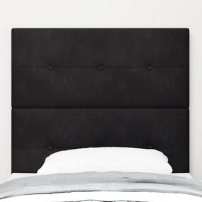 Cabeceira vidaXL Botão Estofada Preta 80 cm Veludo
