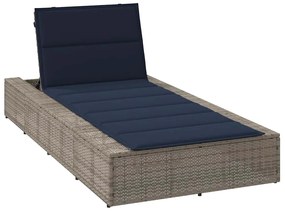 Espreguiçadeira com almofada flutuante vime PE cinza