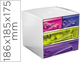 Modulo de Armazenamento Cep Mycube 2 Gavetas Pequenas e 2 Gavetas Grandes Poliestireno Multicolor 18,6x15,5x23 cm