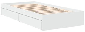 Estrutura cama c/ gavetas 90x190 cm derivados de madeira branco