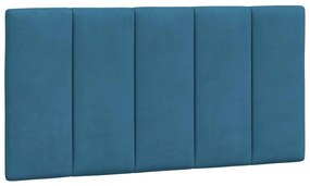 Estrutura de cama c/ luzes LED 100x200 cm veludo azul