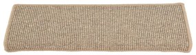 Tapetes de escada autoadesivos 15 pcs 65x21x4 cm bege-escuro