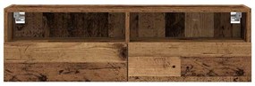 Armário de Parede para TV vidaXL Madeira Antiga 100x30x30 cm Madeira E