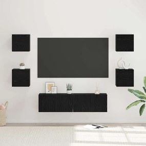 vidaXL Conjunto de móvel de TV Montado na parede 6 pcs Carvalho preto