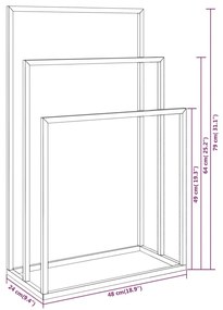 Toalheiro independente 48x24x79 cm ferro preto