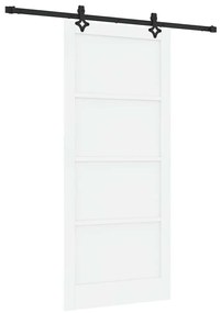 Porta deslizante vidaXL com conjunto de ferragens Branca 93x211 cm Mad