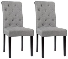 Cadeiras de cozinha de 25 polegadas com pernas de madeira de borracha - cinza