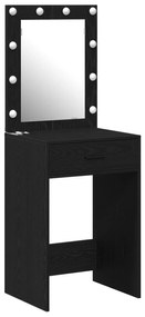 Mesa de Maquilhagem  com Luzes LED Carvalho Preto 50x41x135 cm