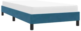 Estrutura de cama sem colchão 80x220 cm veludo azul-escuro