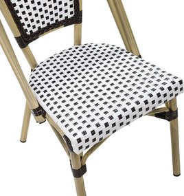 Conjunto de 4 Cadeiras de Jardim – CANNES – Alumínio e Ratán Branco e