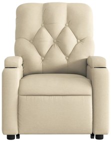 Poltrona elétrica elevatória massagens tecido creme