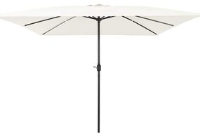 vidaXL Guarda-sol de Jardim Areia 295 x 295 x 245 cm Poliéster e Aço
