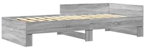 Estrutura cama 90x190 cm derivados de madeira cinzento sonoma