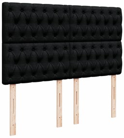 Cama com molas/colchão 160x200 cm tecido preto