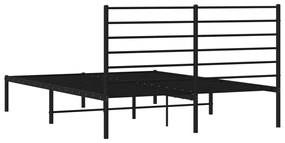 Estrutura de cama com cabeceira 140x190 cm metal preto