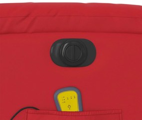 Poltrona massagens reclinável elétrica couro artif. vermelho