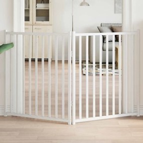 vidaXL Portão p/ cães dobrável 2 painéis 160 cm abeto maciço branco