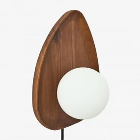 Arandela De Madeira De Acácia ↑24 Cm Freidy Madeira Castanya - Sklum